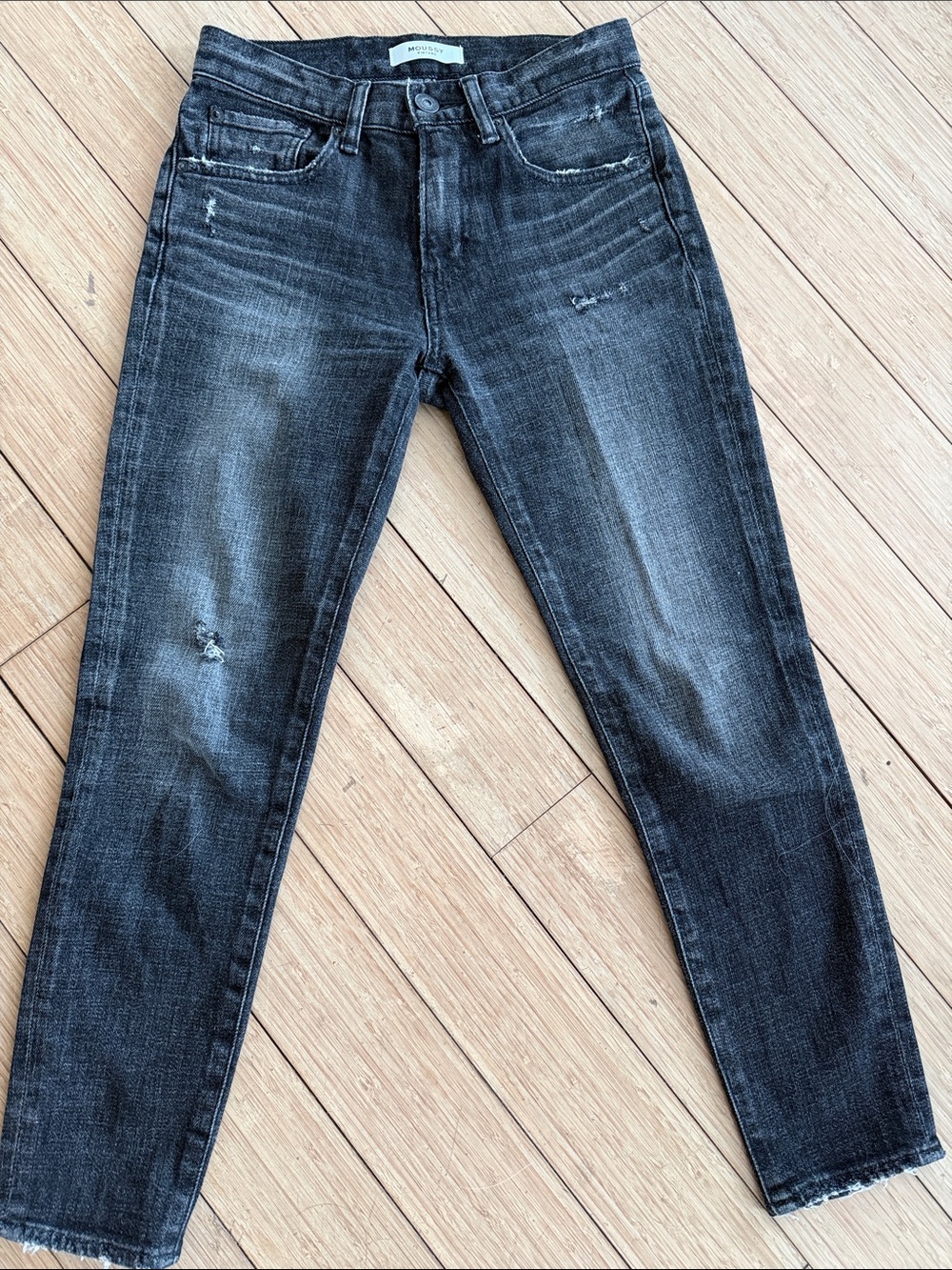 Moussy Vintage Women's Black Faded Skinny Jeans - Slim Fit